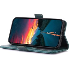 4U Sky Xiaomi Için Poco X5 5g/redmi Note 12 5g (Çin)/(Hindistan)/(Global) Retro Deri Telefon Stand Vakası Cüzdan Kapak Yeşili (Yurt Dışından)