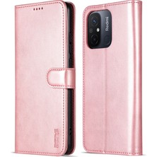 4U Sky Xiaomi Poco C55 4g/redmi 11A 4g/redmi 12C 4g Deri Telefon Kapağı Standı Cüzdan Case-Rose Gold (Yurt Dışından)