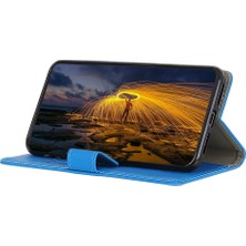 4U Sky Xiaomi 12S Ultra 5g Için Katlanabilir Stand Cüzdan Telefon Kılıfı, Çizgiye Karşı Pu Deri Koruyucu Kapak Mavisi (Yurt Dışından)