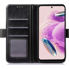 4U Sky Xiaomi Için Redmi Note 12 Turbo/poco F5 5g Anti-Drop Telefon Kılıfı Çılgın At Dokusu Pu Deri Cüzdan Kapak Black (Yurt Dışından)