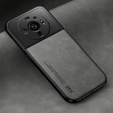 4U Sky Xiaomi 12S Ultra 5g Için Cilt Anti-Çizelge Telefon Kılıfı, Pu Deri Tpu+Pc Telefon Kapağı Yerleşik Metal Sac Grey (Yurt Dışından)