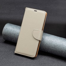 4U Sky Xiaomi Için 13 Lite/civi 2 5g Pu Deri Cüzdan Kapağı Litchi Doku Stand Telefon Kılıfı Strap-Grey (Yurt Dışından)