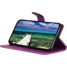 4U Sky Xiaomi Için Poco C55 4g/redmi 11A 4G/12C 4g Litchi Doku Deri Kılıf Cüzdanı Telefon Stand Kapak-Mor (Yurt Dışından)