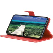 4U Sky Xiaomi Poco C55 4g/redmi 11A 4G/12C 4g Litchi Doku Doku Deri Kılıf Cüzdanı Stand Kapak-Kırmızı (Yurt Dışından)