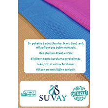 Suvay 3'lü Mikrofiber Temizlik Bezi & Cam Bezi Araba Bezi Toz Bezi Magic Towel Sihirli Temizlik Bezleri