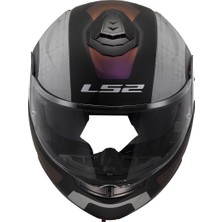 Ls2 Sttrobe 2 Orıon Mat Siyah-Mor-Mavi Çene Açılır Kask