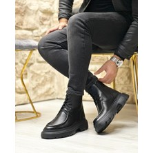 BLACK OKLAND 3215 HAKİKİ DERİ MAT ERKEK BOT SİYAH