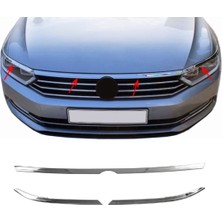 ZNZ Oto Aksesuar Vw Passat B8 Krom Far + Ön Kaput Çıtası P.çelik 2014-2019 Arası
