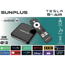 Sunplus Tesla S 2 Air Android Tv Box 2gb Ram -16 GB Hafıza Android 12 Tvbox -4 K 3840*2160 P Wi-Fi 6