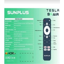 Sunplus Tesla S 2 Air Android Tv Box 2gb Ram -16 GB Hafıza Android 12 Tvbox -4 K 3840*2160 P Wi-Fi 6