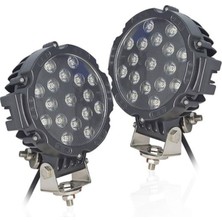 Ahmet Otomotiv (2 Adet) Projektör LED Lamba 7inç 17LED 9V-30V 51W