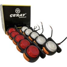 Ahmet Otomotiv (10 Adet) Neon Mini Takoz Kırmızı-Beyaz 12V-24V