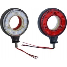 Ahmet Otomotiv Ayna Altı Küpe Kırmızı-Beyaz 12V-24V Ortası Açık