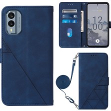 Yihang Boutique Nokia X30 5g ile Uyumlu Tam Korumalı Yumuşak Pu Deri Kapaklı Cüzdan Telefon Kılıfı, Kart Tutuculu ve Uzun Askılı (Yurt Dışından)