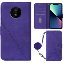 Yihang Boutique Nokia C20 ile Uyumlu Tam Korumalı Yumuşak Pu Deri Kapaklı Cüzdan Telefon Kılıfı, Kart Tutuculu ve Uzun Askılı (Yurt Dışından)