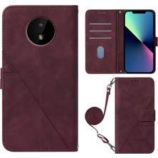 Yihang Boutique Nokia C20 ile Uyumlu Tam Korumalı Yumuşak Pu Deri Kapaklı Cüzdan Telefon Kılıfı, Kart Tutuculu ve Uzun Askılı (Yurt Dışından)