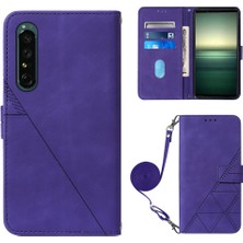 Yihang Boutique Sony Xperia 1 Iv ile Uyumlu Tam Korumalı Yumuşak Pu Deri Kapaklı Cüzdan Telefon Kılıfı, Kart Tutuculu ve Uzun Askılı (Yurt Dışından)