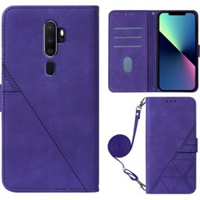 Yihang Boutique Oppo A9 2020/A5 2020 ile Uyumlu Tam Korumalı Yumuşak Pu Deri Kapaklı Cüzdan Telefon Kılıfı, Kart Tutuculu ve Uzun Askılı (Yurt Dışından)