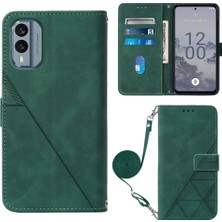 Yihang Boutique Nokia X30 5g ile Uyumlu Tam Korumalı Yumuşak Pu Deri Kapaklı Cüzdan Telefon Kılıfı, Kart Tutuculu ve Uzun Askılı (Yurt Dışından)