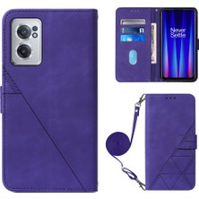 Yihang Boutique Oneplus Nord Ce 2 5g ile Uyumlu Tam Korumalı Yumuşak Pu Deri Kapaklı Cüzdan Telefon Kılıfı, Kart Tutuculu ve Uzun Askılı (Yurt Dışından)