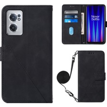 Yihang Boutique Oneplus Nord Ce 2 5g ile Uyumlu Tam Korumalı Yumuşak Pu Deri Kapaklı Cüzdan Telefon Kılıfı, Kart Tutuculu ve Uzun Askılı (Yurt Dışından)