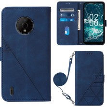 Yihang Boutique Nokia C200 ile Uyumlu Tam Korumalı Yumuşak Pu Deri Kapaklı Cüzdan Telefon Kılıfı, Kart Tutuculu ve Uzun Askılı (Yurt Dışından)