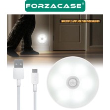 Forzacase Hareket Sensörlü USB Şarjlı LED Işık Lamba Mutfak Dolap Banyo Için - FC244