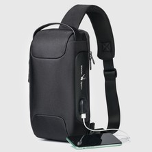 Zizi Büyük Kapasiteli Spor Motosiklet Göğüs Çantası Erkek Anti-Hırsızlık Crossbody Çanta Su Geçirmez Omuz Çantası (Yurt Dışından)