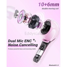 Eddyscale Kristal Kulaklıklar Bluetooth Kulaklıklar Tws Kulaklıklar Bluetooth 5.3 (Yurt Dışından)