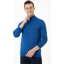 U.S. Polo Assn. Erkek Saks Boğazlı Kazak 50269007-VR045