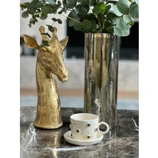 Megg Kabartma Altın Nazar Boncuklu Fincan