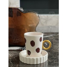 Megg Kahve Gold Damalı El Yapımı Fincan