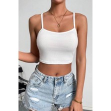 Yeni Nesil Toptancı - YNT Ynt Beyaz Ip Askili Crop BN6571B