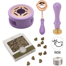 Profisher Davetiye Mum Mühürü Uygulama Seti Lavanta Renk 908 Barış Güvercini