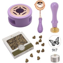 Profisher Davetiye Mum Mühürü Uygulama Seti Lavanta Renk 917 Kelebek