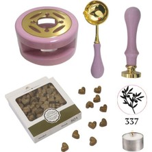 Profisher Davetiye Mum Mühürü Uygulama Seti Leylak Renk 337 Zeytin Dalı