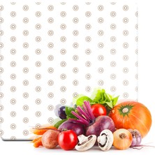 Decovetro Cam Kesme Tahtası Kare Küçük Daire Desenli 30X30 cm