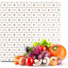 Decovetro Cam Kesme Tahtası Kare Çizgi Daire Desenli 30X30 cm