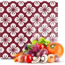 Decovetro Cam Kesme Tahtası Kare Kırmızı Çiçek Desenli 30X30 cm
