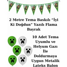 Mınecraft Bayraklı ve Afişli 8 Kişilik Doğum Günü Parti Malzemeleri Süsleri Seti Mxst