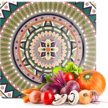Decovetro Cam Kesme Tahtası Kare Mandala 3 Desenli 30X30 cm