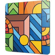 Decovetro Cam Kesme Tahtası Kare Karma Geometrik Desenli 30X30 cm