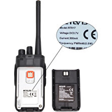 Retevis RT617 Walkie Talkie, Telsiz Seti, 16 Kanal, 1200MAH, Vox, Manyetik Olmayan Mikrofon, Lisanssız Pmr Telsiz, Şarj Edilebilir, Seyahat, Açık Hava Maceraları (1 Çift, Siyah)