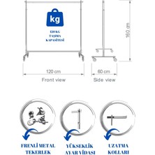Manken İstanbul Ayaklı Askılık Metal Ayaklı Askılık Tekerlekli Askılık Eşek Askılık