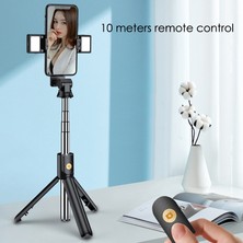 Hermoso Selfie Çubuğu Tripod Taşınabilir Selfie Çubuğu (Çift Dolgu Işığı) (Yurt Dışından)