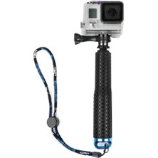 Hermoso Go Pro Hero 9 8 Action Için Uzatılabilir 48CM Selfie Çubuğu, Siyah + Mavi (Yurt Dışından)