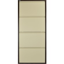 Ata Group Atagroup 4'lü Metal Ayakkabılık Kahve Krem