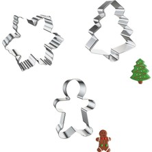 Tinky Winky Yılbaşı Christmas Temalı Kurabiye Kalıbı Metal Kopat Set Cookie Cutters 3'lü