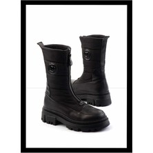 Bambi Siyah Leather Kadın Bot & Bootie K02724986603
