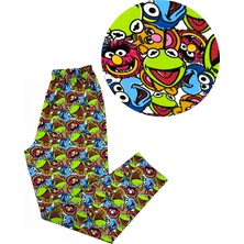 Bubi Giyim Susam Sokağı Desenli Sesame Street Renkli Örme Kadın Pijama Altı